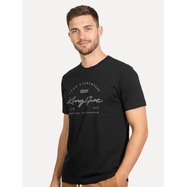 Imagem de Camiseta King & Joe Masculina Estampada Explore The Preta Tamanho:M/M,