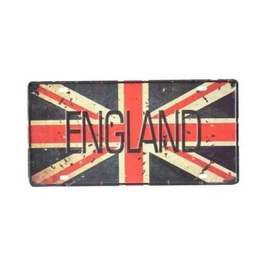 Imagem de Placa De Metal Vintage Com Bandeira Nacional Para Decoração De Garagem