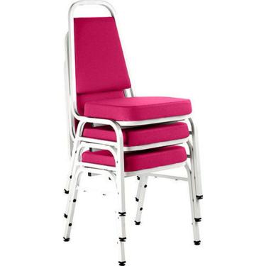 Imagem de Kit com 3 Cadeiras Empilháveis Linha Hotel Plus Rosa