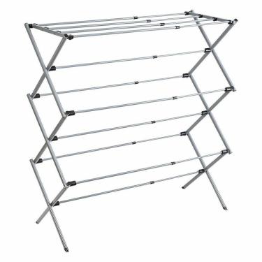Imagem de Varal De Chão Secador De Roupas Dobrável Telescópico Vertical Extensível Com 11 Grades Portátil