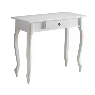 Imagem de Aparador De Sala Rústico Madeira 1 Gavetas Pés Luiz Xv - Branca Laca