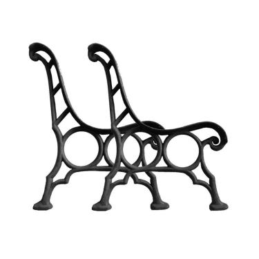 Imagem de Par Pé De Banco Praça Jardim S12 Réguas Em Ferro Fundido