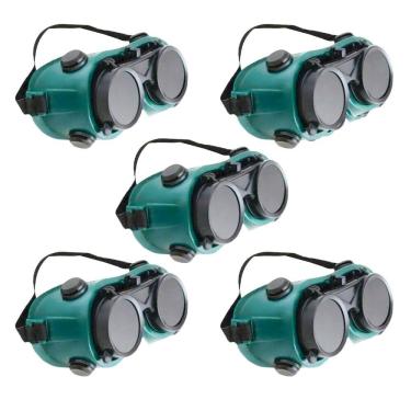 Imagem de Oculos De Solda Protecao Kit 5 Uni EPI Máscara Articulavel Equipamento Profissiona Dupla Lentel Soldador Com Filtro