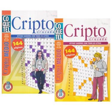 Imagem de Livro Coquetel Cripto Cruzada Passatempo Saúdável Kit 2 Volumes 144 Pg
