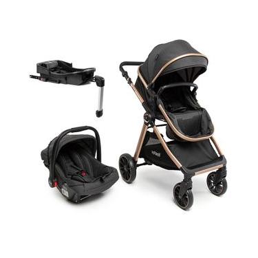 Imagem de Carrinho com Bebê Conforto e Base Isofix Travel System Trio Romanzo Preto Bronze - Infanti