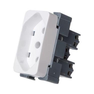 Imagem de Modulo tomada padrao brasileiro 2p+t 20a-250v br b3 - margirus - MARGI