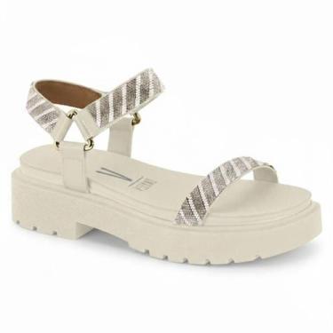 Imagem de Sandália Feminina Vizzano Papete Plataforma Tratorada Strass Confortáv