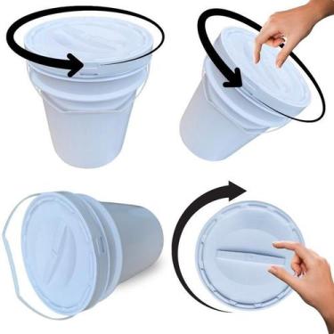 Imagem de Balde Para Granola 20L Tampa De Rosquear - Kit 7 Pçs - Nastripack