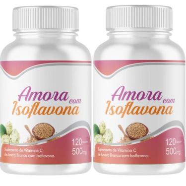 Imagem de Amora Isoflavo na 2 frascos de 120 cápsulas 240 capsulas de 500mg - NS