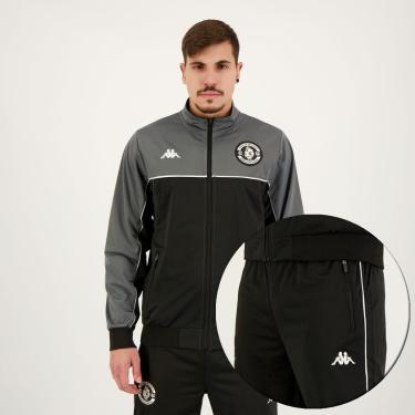Imagem de Agasalho Kappa Vasco Trilobal Preto e Cinza-Masculino