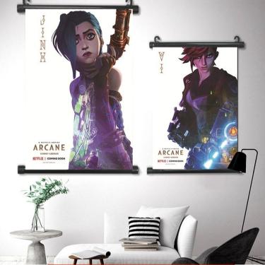 Imagem de Pintura de parede Arcane League of Legends Jinx e Vi