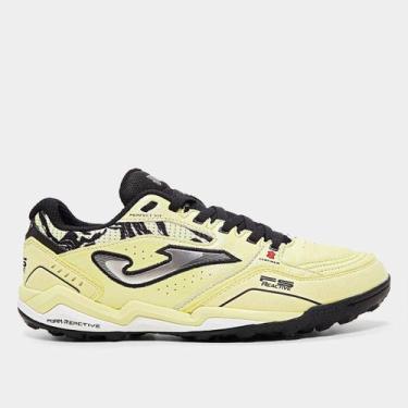 Imagem de Chuteira Society Joma Fs Reactive Unissex, Amarelo, Preto, 39