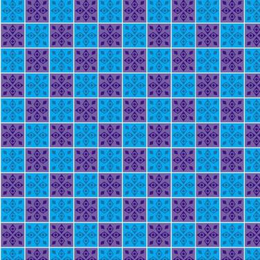 Imagem de Papel De Parede Quadrados Azul E Lilas Adesivo Sala Quarto