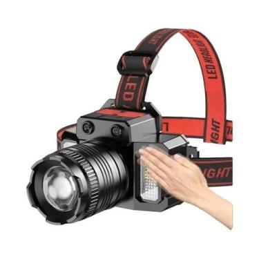 Imagem de Lanterna De Cabeça LED Recarregável À Prova d'Água, Potente, Com Zoom 