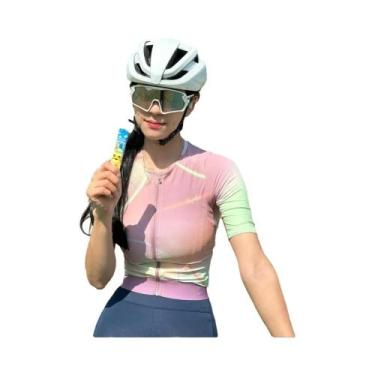 Imagem de Camiseta De Ciclismo Feminina De Secagem Rápida E Respirável Com Manga