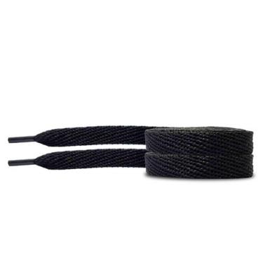 Imagem de cadarço para tênis preto chato poliester 120cm - GENERAL COURO, Preto