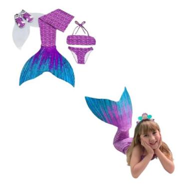 Imagem de Cauda De Sereia Completa p/ Nadar Nadadeira Sapatinho Milena - Sirenit