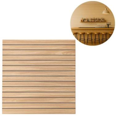 Imagem de Placa Decorativa Ripada 3D Adesiva 60x60cm P/ Parede - Moment