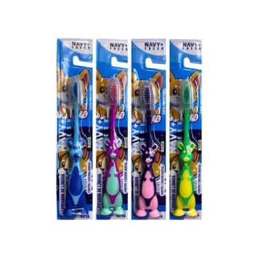 Imagem de Escova De Dente Infantil Cerdas Macias Modelo Média Cores Divertidas S