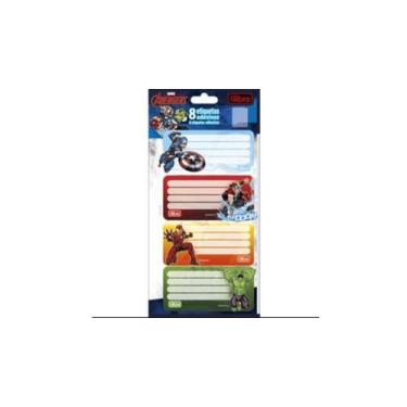 Imagem de Etiqueta escolar decorada avengers tilibra