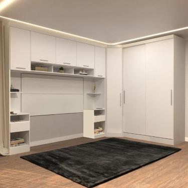 Imagem de Guarda Roupa Casal Modulado Cp07 Taiga Branco L01 - Mpozenato