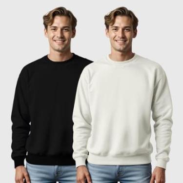 Imagem de Kit 2 Blusas de Frio Moletom Gola Redonda Masculina Benellys-Masculino