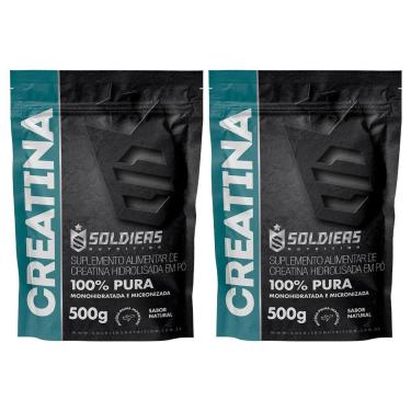 Imagem de Kit: 2 Creatinas Monohidratada 500g - 100% Pura Importada - Soldiers Nutrition-Unissex