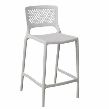 Imagem de Banqueta Alta para Cozinha Cinza Claro Empilhável Vênus em Polipropileno Acrilys