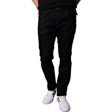Imagem de Calça Jeans Masculina Preta Slim Com Elastano - WJR Jeans, 38, Preto