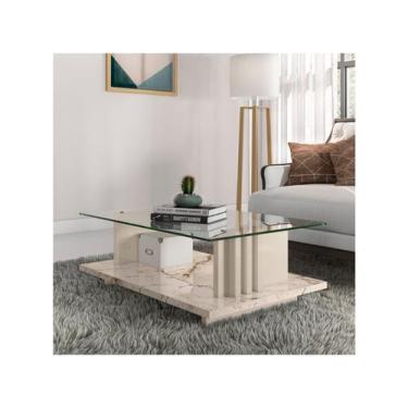 Imagem de Mesa de Centro Frizz Calacata Off White - Madetec, Calacata e Off Whit
