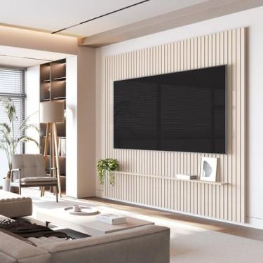Imagem de Painel Ripado para TV até 75 Polegadas 100% MDF 228,6cmx240cm Arbo - E
