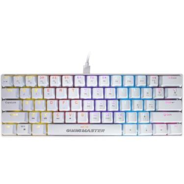 Imagem de Teclado Gamer Mecânico K-mex KBW8 RGB Switch Azul 60% White - K-mex In
