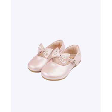 Imagem de Sapato Mini Angel Laço Removível com Pérolas Rosê Infantil Feminino Pa