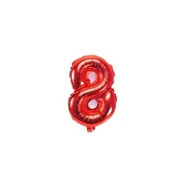 Imagem de Balão Metalizado Número Vermelho de 40cm (16 Polegadas) - Vermelho - P