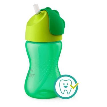 Imagem de Copo com Canudo Curvado Avent Dino Verde 300ml SCF798/01 - Philips Ave