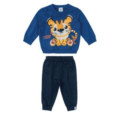 Imagem de Conjunto Moletom Masculino Infantil Estampa Tigrinho Inverno Meninos T