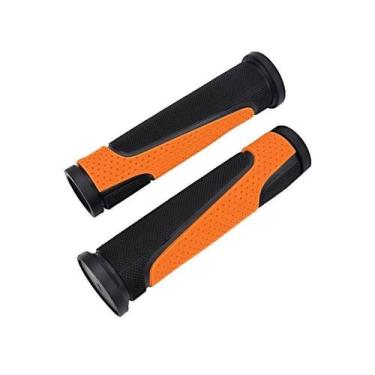 Imagem de Manopla Gta Punho Bike Bicicleta Ergonômico Mtb 125mm Preto E Laranja