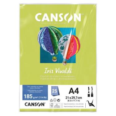 Imagem de Papel Canson Color Iris Vivaldi 25 Folhas 185g Canson, Verde Kiwi