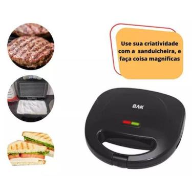 Imagem de Sanduicheira Elétrica Antiaderente Premium 750W BAK 220v, 220V