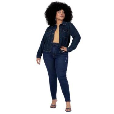 Imagem de Jaqueta jeans plus size com elastano lunender 67993, M