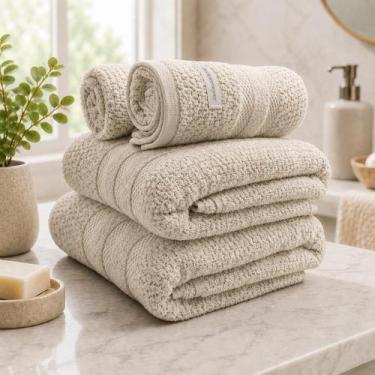 Imagem de Jogo Toalha Banhão Buddemeyer Vanilla Extra Soft Algodão 4 pçs, BEGE 1