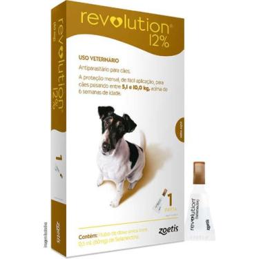 Imagem de Antipulgas e Carrapatos Zoetis Revolution 60mg para Cães de 5,1Kg a 10