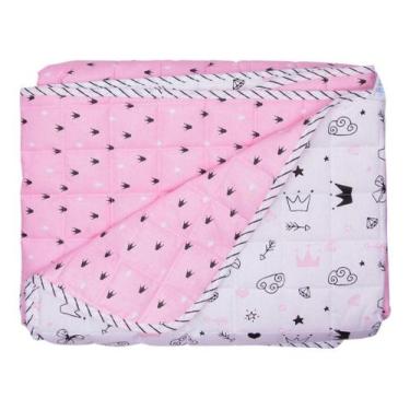 Imagem de Edredom Para Bebe Reininho Encantado Berço Menina Rosa  85cm X 1,30m 1