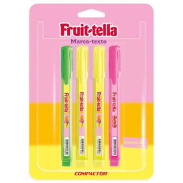 Imagem de Marca Texto Compactor Fruit-tella Com Cheiro Kit C/ 4uns