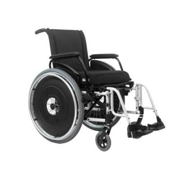 Imagem de Cadeira de Rodas AVD Branco Alumínio Pés Fixos Ortobras, 44cm
