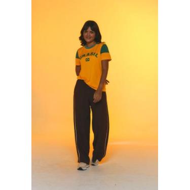 Imagem de Camiseta Brasil Feminina Amarelo Oficial Licenciada Dengo - Braziline,