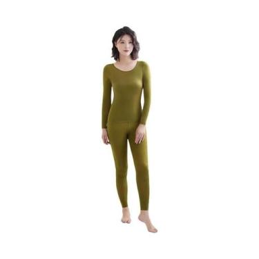 Imagem de Conjunto De Roupa Térmica Feminina De Inverno Sem Costura, Lingerie Qu