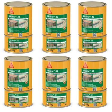 Imagem de Kit 6 Adesivos Epóxi 1kg Sikadur 32 Alta Performance