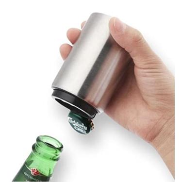 Imagem de SYNYEY Abridor Automático de Garrafa Magnético Não Amassa a Tampa em Aço Inoxidável e Plástico