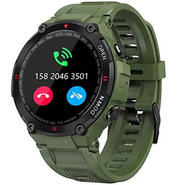 Imagem de Relógio militar inteligente para homens ao ar livre tático Smartwatch Bluetooth Dail Calls Speaker 1,3" HD Touch Screen Fitness Tracker Watch Compatível com iPhone Samsung